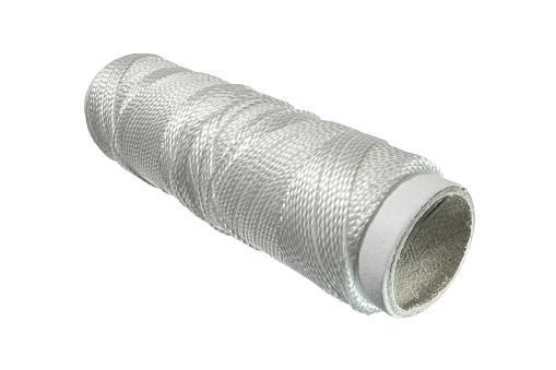 Close up of aluminium cylinder on white background