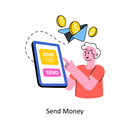 Send Money vector Filled outline Design illustration. Symbol on White background EPS 10 File