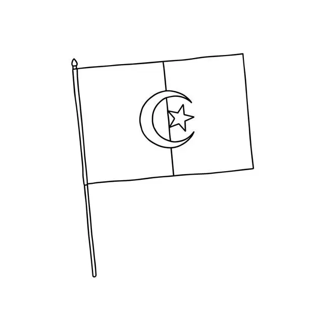 Vector illustration of Flag of Algeria.