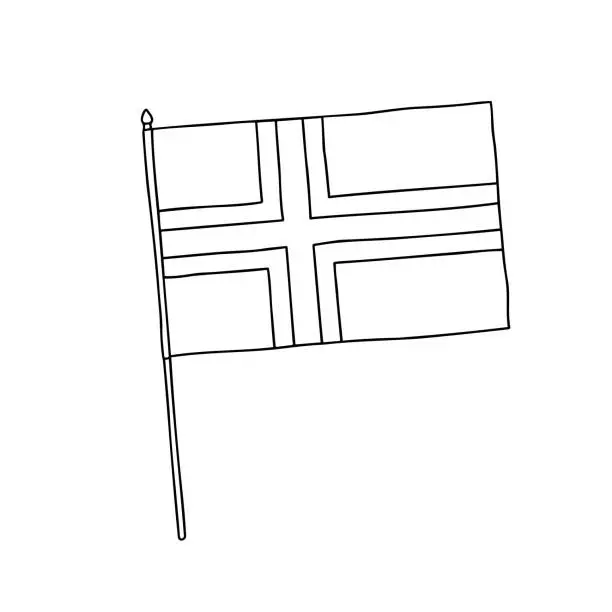 Vector illustration of Flag of Åland.