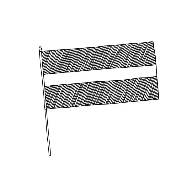 Vector illustration of Flag of Latvia.