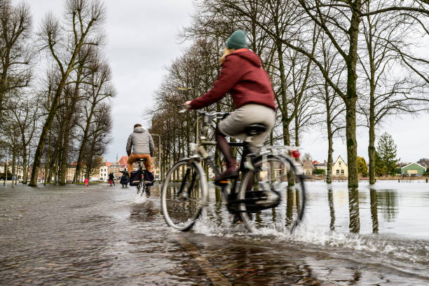 Bicycle on a cobblestone street in the old town district of Lille, France