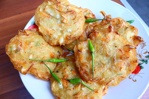 Bakwan is a fried food made from vegetables and wheat flour.