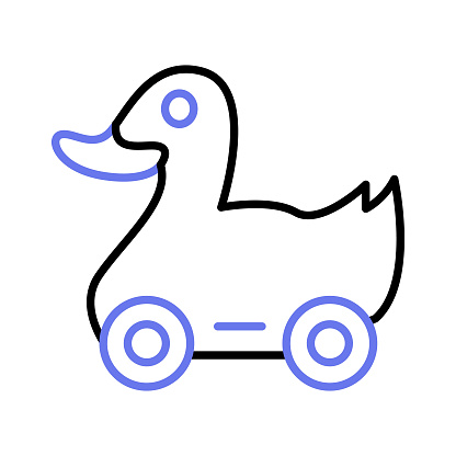 Check this carefully designed icon of duck toy, children playthings