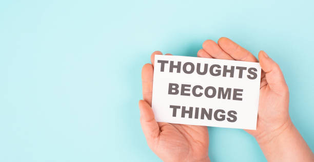 istock Thoughts become things, positive thinking and motivation concept, belief in a vision 1891729973