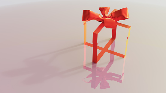 Gift box with the box missing. Probably the gift is missing too! CGI