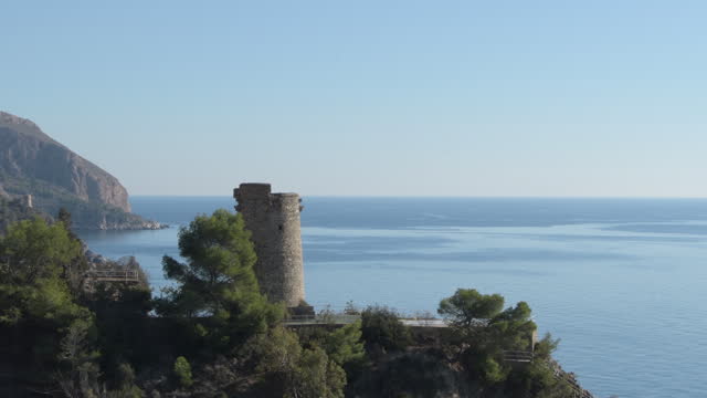 Coastline in Watchtower of El Pino and Watchtower of La Caleta, Nerja, Spain