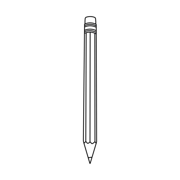 手描きの漫画を描く子供ベクトルイラストかわいい鉛筆アイコン白で隔離 - pencil pen felt tip pen writing点のイラスト素材／クリップアート素材／マンガ素材／アイコン素材
