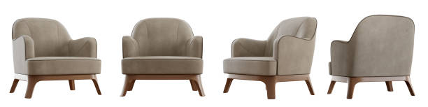 istock Armchair set isolated on white background. 3D render. 1891820582