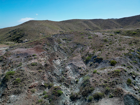 baja california sur volcanic rocks of bahia magdalena aerial view panorama lnadscape with drone