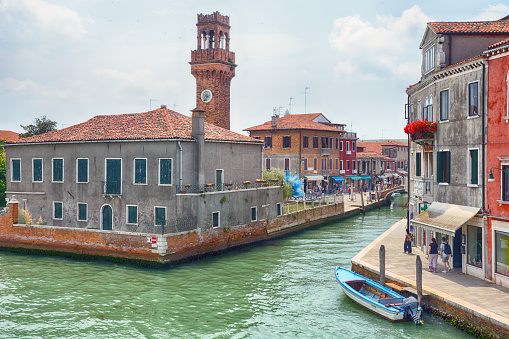 Murano is a island famous for its glass making in the Venetian Lagoon, Italy