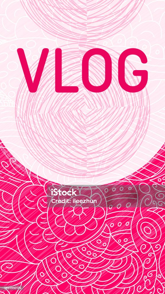 Vlog Text Background Vlog Pink Doodle Design Element Texture Background Vertical Text Stock ...