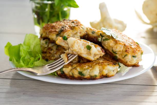 istock cooked vegetarian fried cauliflower cutlets in a plate 1891910212