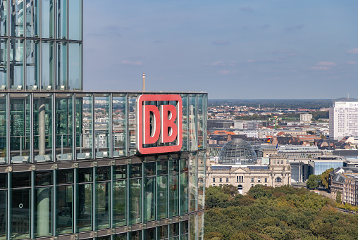 Berlin, Germany - September 25, 2023: A picture of the Deutsche Bahn AG building.