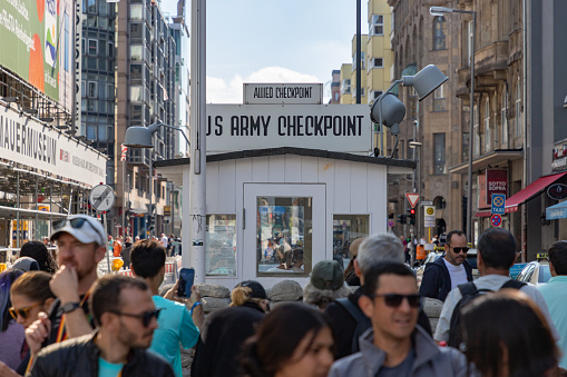 Berlin, Germany - September 25, 2023: A picture of the Checkpoint Charlie.