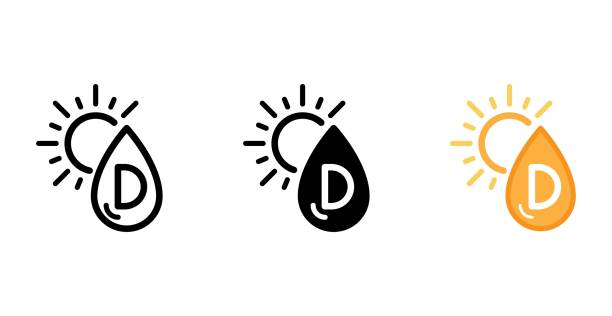 illustrations, cliparts, dessins animés et icônes de icône de vitamine d, illustration vectorielle - vitamine d