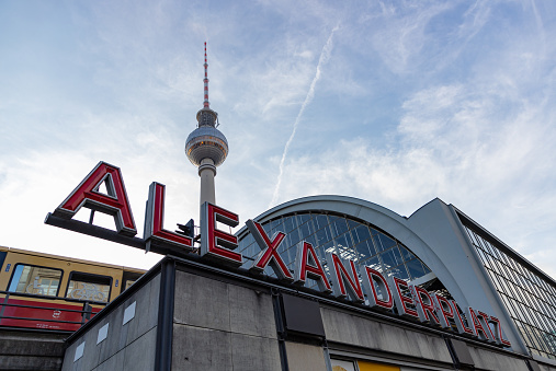 Berlin, Germany - September 26, 2023: A picture of the Alexanderplatz sign.