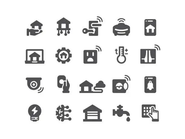 Vector illustration of Home Automation Icons