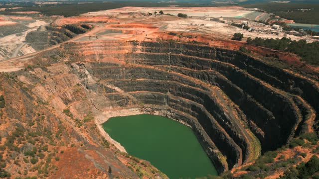 drone shot revealing mining site in Western Australia outback