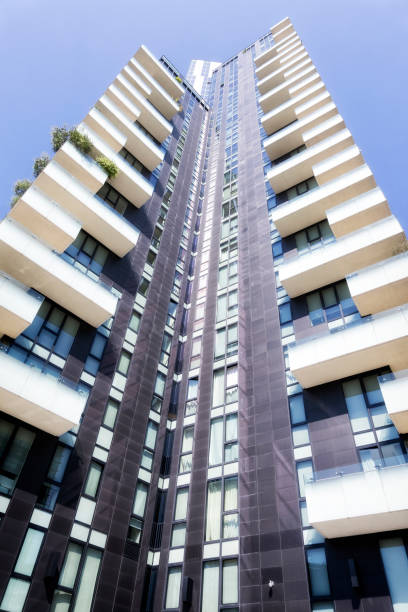 istock Modern apartment building with white balconies in Milan, Italy 1892019912