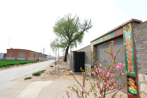 Architectural landscape of courtyard gate in rural China