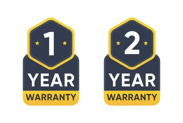 Vector illustration of 1 Year warranty , 2 Year warranty Badge Sign illustration Vector design