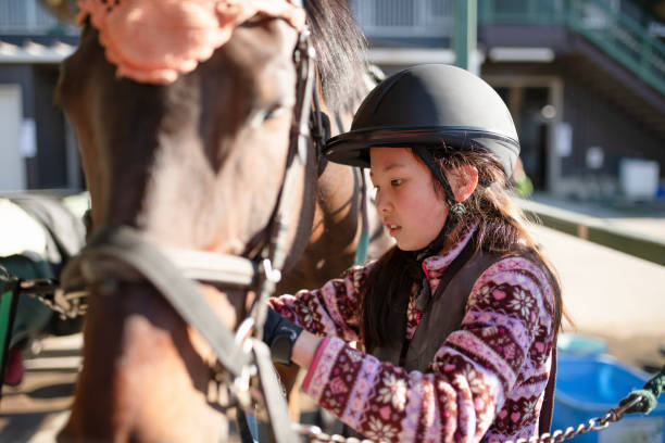 istock Girl preparing for horseback riding 1892050077
