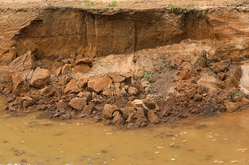 Collapsed soil layer at excavation site, North China
