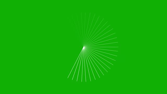 Spinning circular rays motion graphics with green screen background