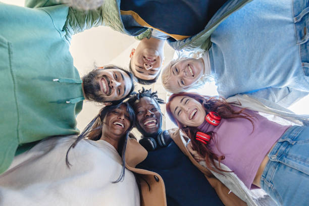 istock Circle of Smiling Friends from Above - Unity and Diversity 1892134072