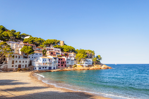 The seaside village of Sa Tuna on the Costa Brava of Catalonia on a beautiful sunny day.