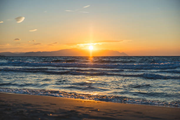 Free Stock Photo of Peaceful beach sunset with gentle waves | Download ...