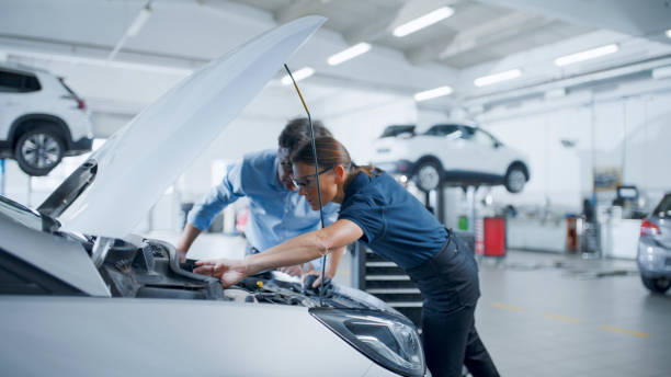 istock Manager And Mechanic Engaging In Detailed Analysis Of Car Engine 1892163519