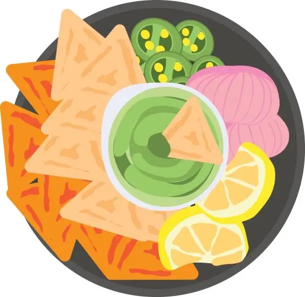 Vector illustration of Guacamole with tortilla chips with seasoned vegetables concept, Mantequilla de pobre
Venezuelan guasacaca vector icon design, delicious food symbol, authentic local dishes sign, domestic cuisine stock