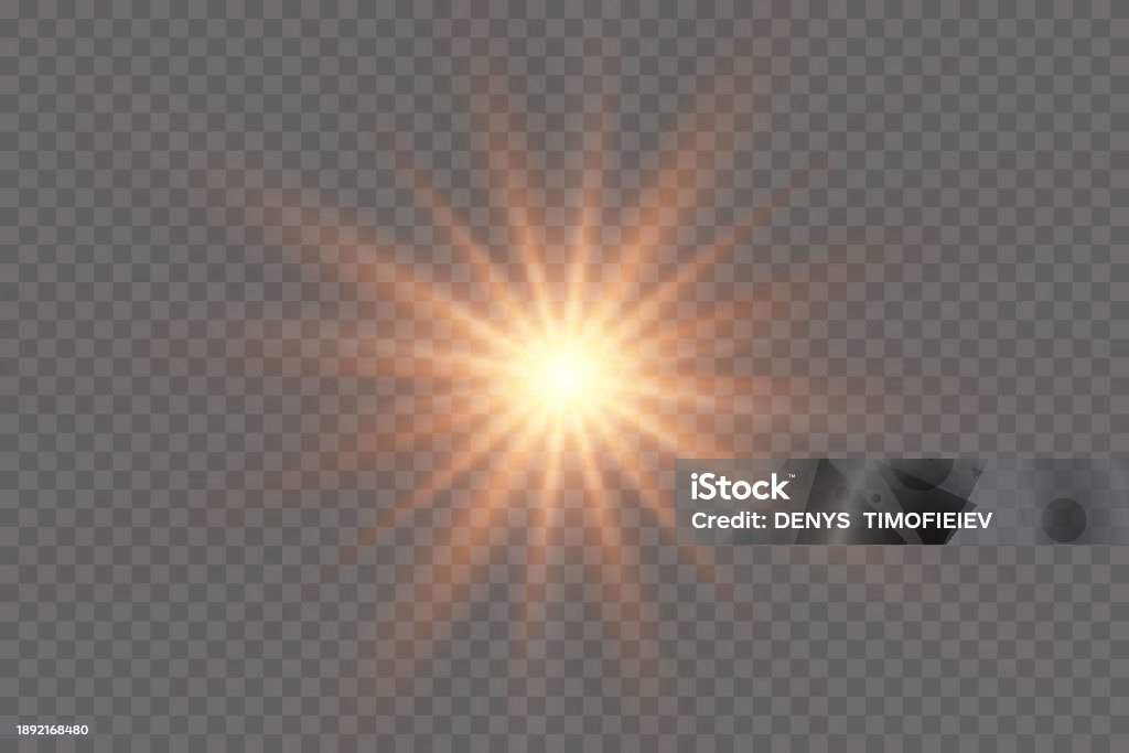 Sun Rays Flash Glowing Glare Of A Star On A Transparent Background Flash Of Light With ...