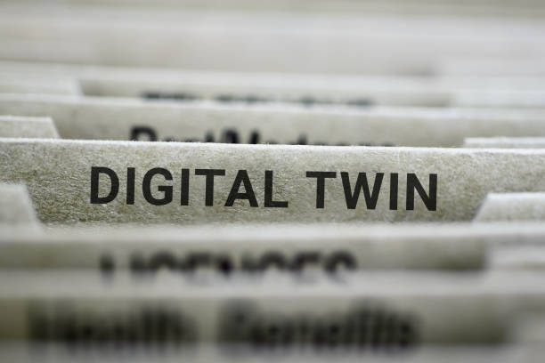 istock Digital twin concept label on File folders 1892204398