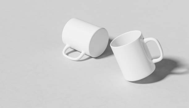 istock Mug mock up. White coffee mug mock up isolated on white background. 3D illustration 1892204402