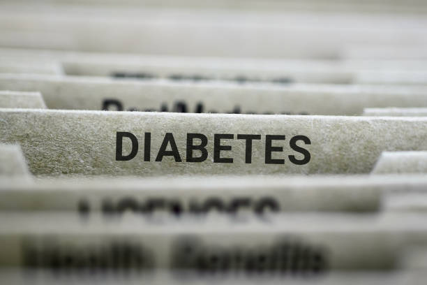 istock Diabetes  label on File folders 1892204408