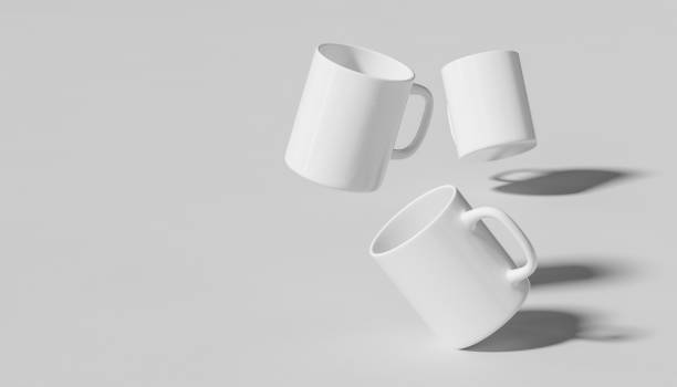istock Mug mock up. White coffee mug mock up isolated on white background. 3D illustration 1892206443