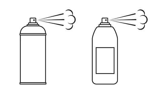 A set of aerosol cans. Bottle spray.