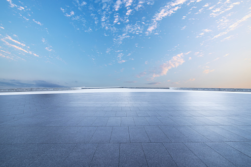 Clean floor and sky cloudscape background
