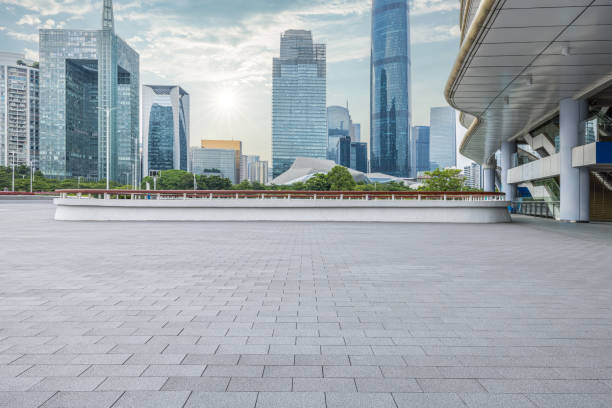 istock Empty square floor and city architecture landscape in summer 1892243658