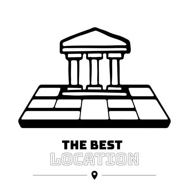 Vector illustration of Best Location for Theater