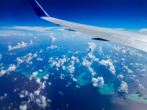 istock Beautiful small Maldives island view from the plane 1892254185