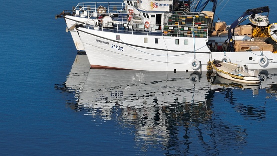 Fishing boats on their way out from Rogoznica bay