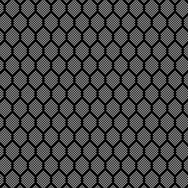 carbon fiber hex.Black and white pattern. Design patterns for fabric, leather, tile, carbon fiber. Black and white pattern.