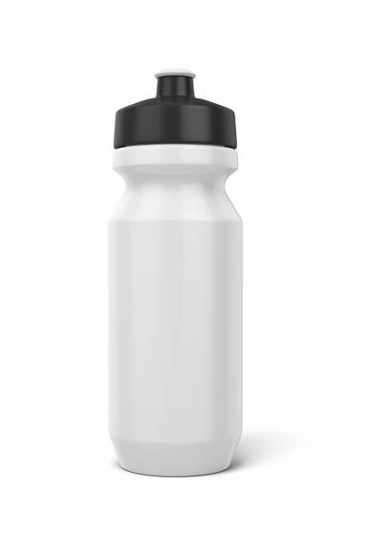 istock Realistic White Black Sports Water Bottle, Object + Shadow Clipping Path 1892479333