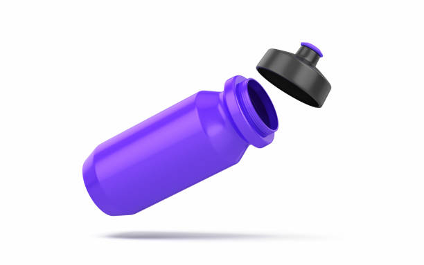 istock Realistic Purple Black Sports Water Bottle, Object + Shadow Clipping Path 1892479838