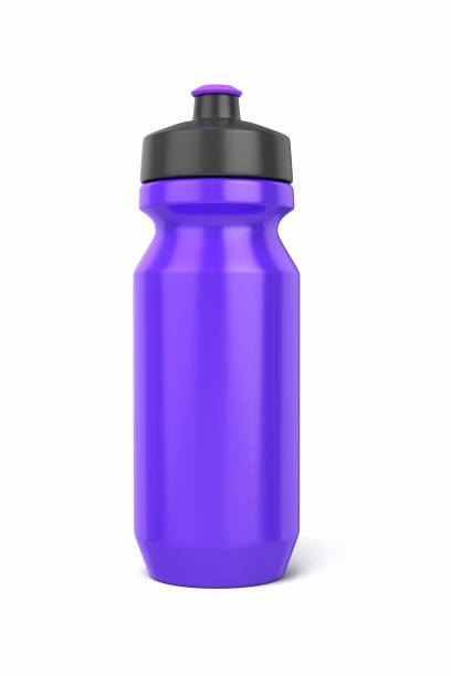 istock Realistic Purple Black Sports Water Bottle, Object + Shadow Clipping Path 1892480872