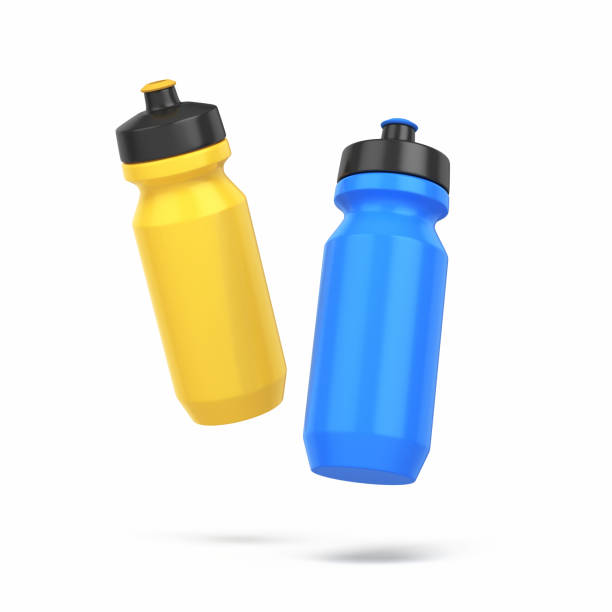istock Realistic Yellow Black & Blue Black Sports Water Bottle, Object + Shadow Clipping Path 1892500503